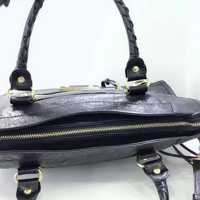 BALENCIAG巴黎世家 Balenciaga city S 平金 38cm 限量的爆裂紋羊皮 手提肩背斜挎包  BL1753